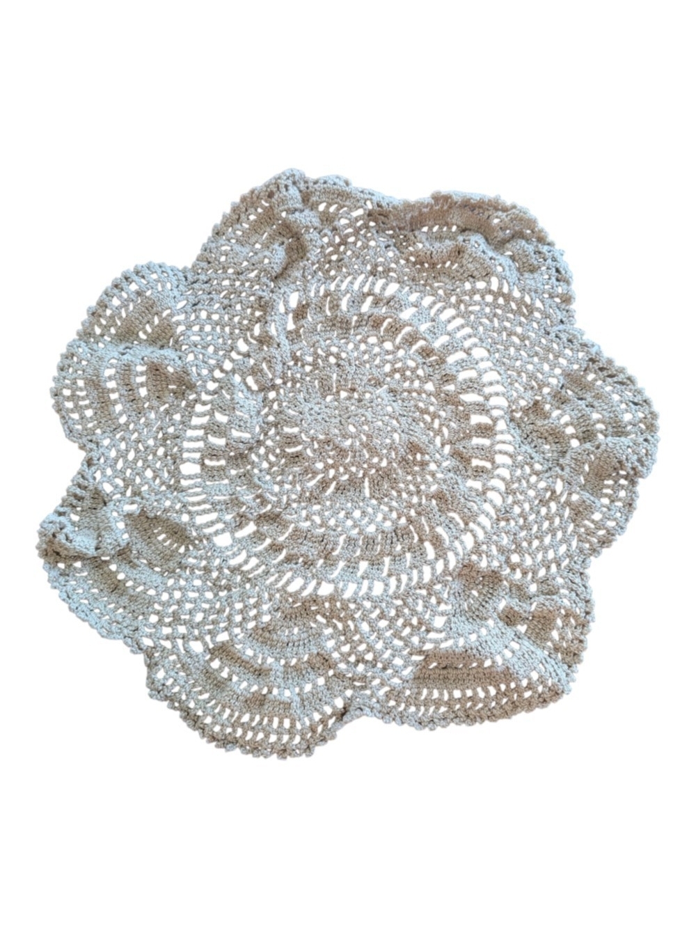 Handmade Crochet Doily - Cream Decorative Home Accent